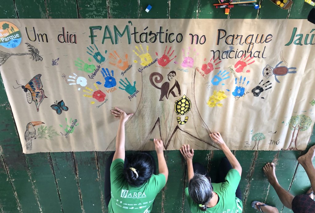 Participantes em atividade lúdica no UDNP, Parque Nacional do Jaú, 2021. Foto: Josângela Jesus